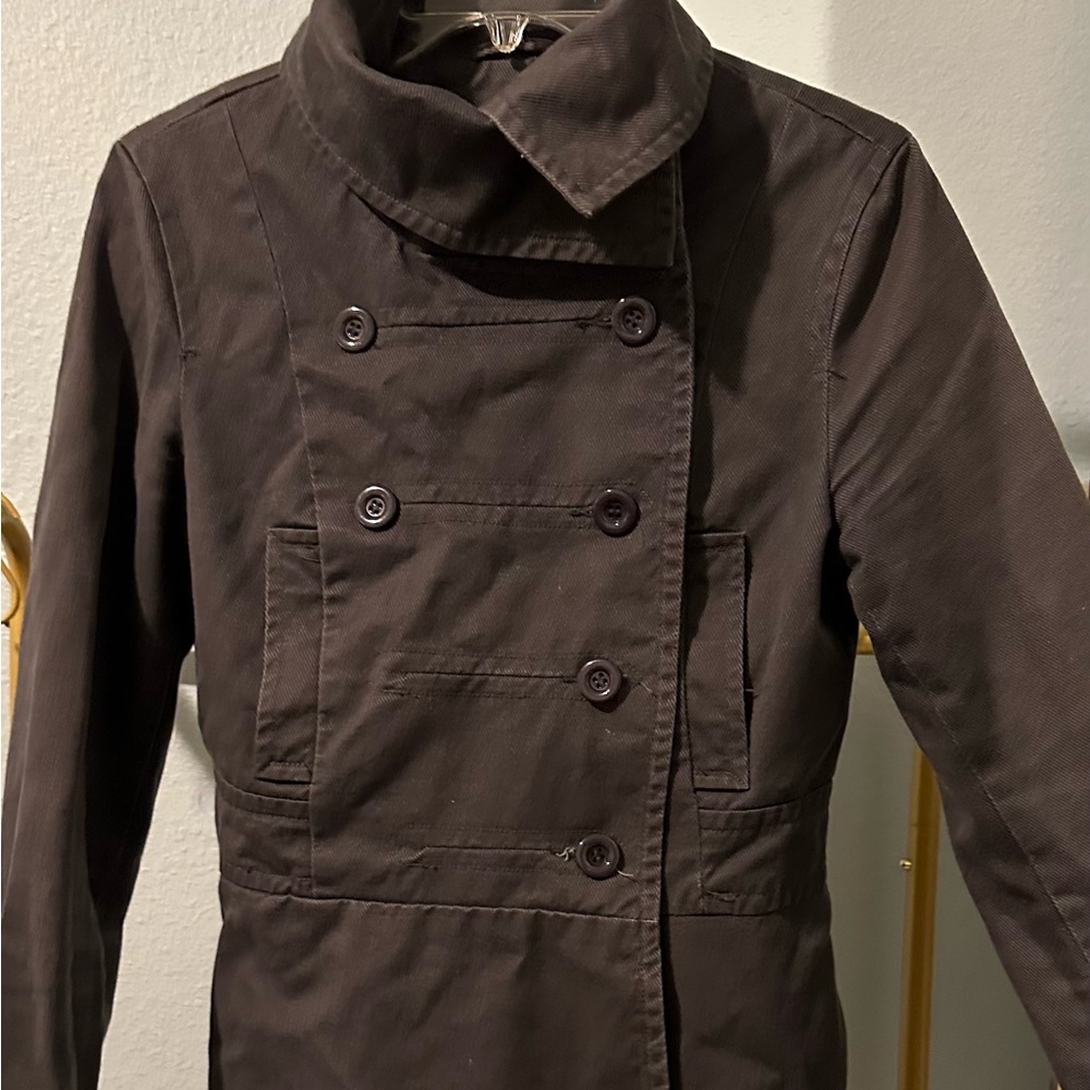 CoffeeShop Dark Brown Pea Coat Size M